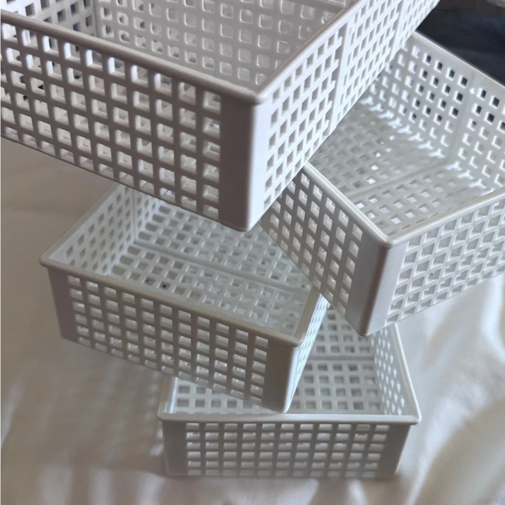 White Grid Storage Organizer (Set of 8)